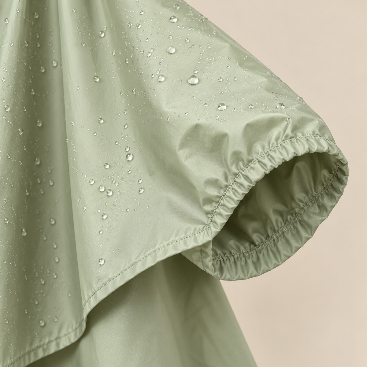 Poncho long imperméable de randonnée vert – poignet élastique