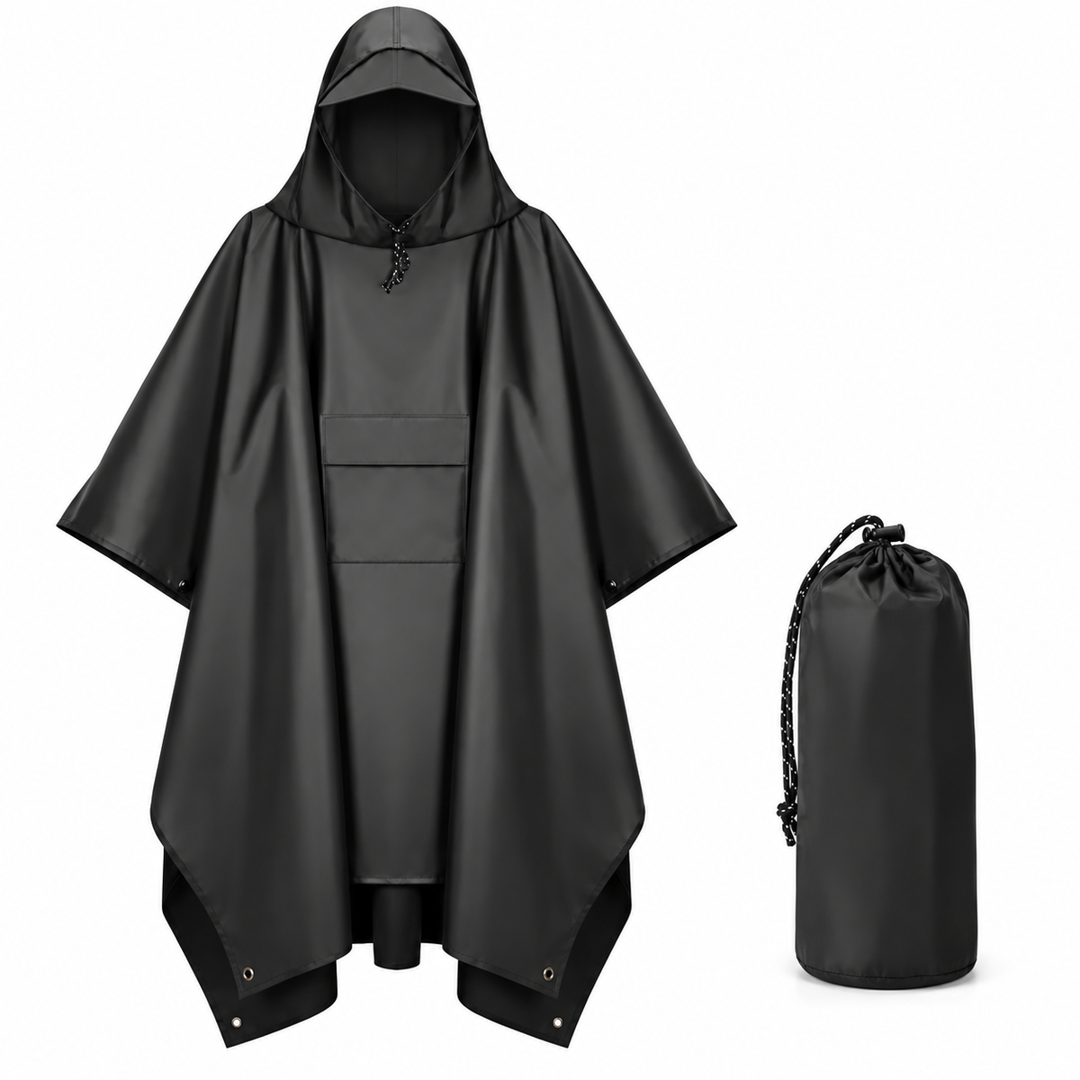 Veste de pluie longue homme avec sac de rangement