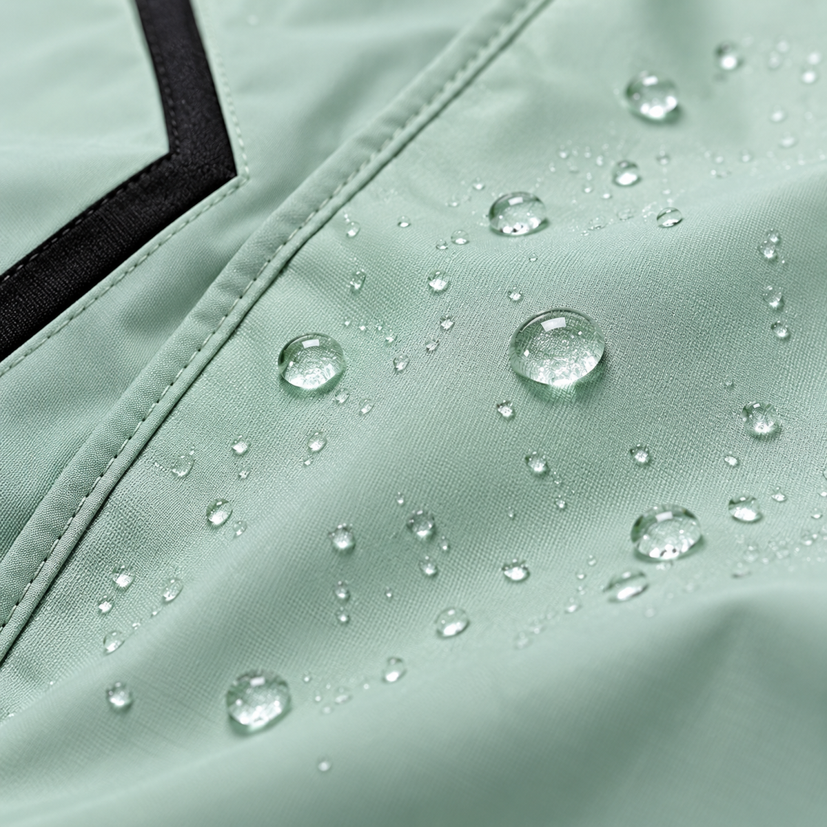 Veste randonnée femme doublée polaire vert clair – gouttes sur le tissu