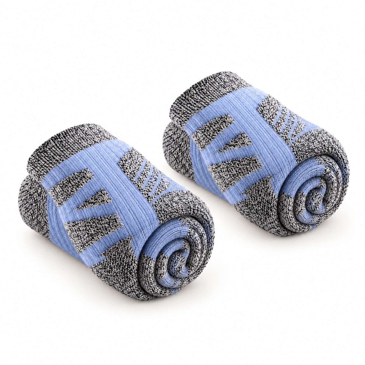 Chaussettes randonnée hiver homme bleu – roulées