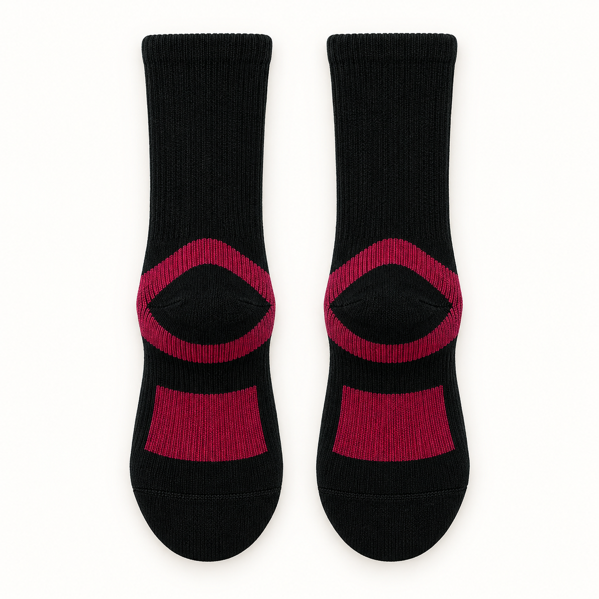 Chaussettes de randonnée noir et rouge – semelles