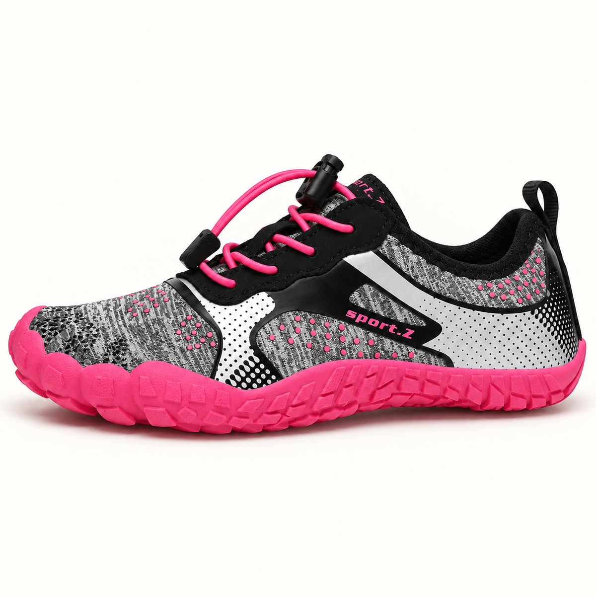 Chaussure barefoot femme randonnée rouge – profil semelle basse
