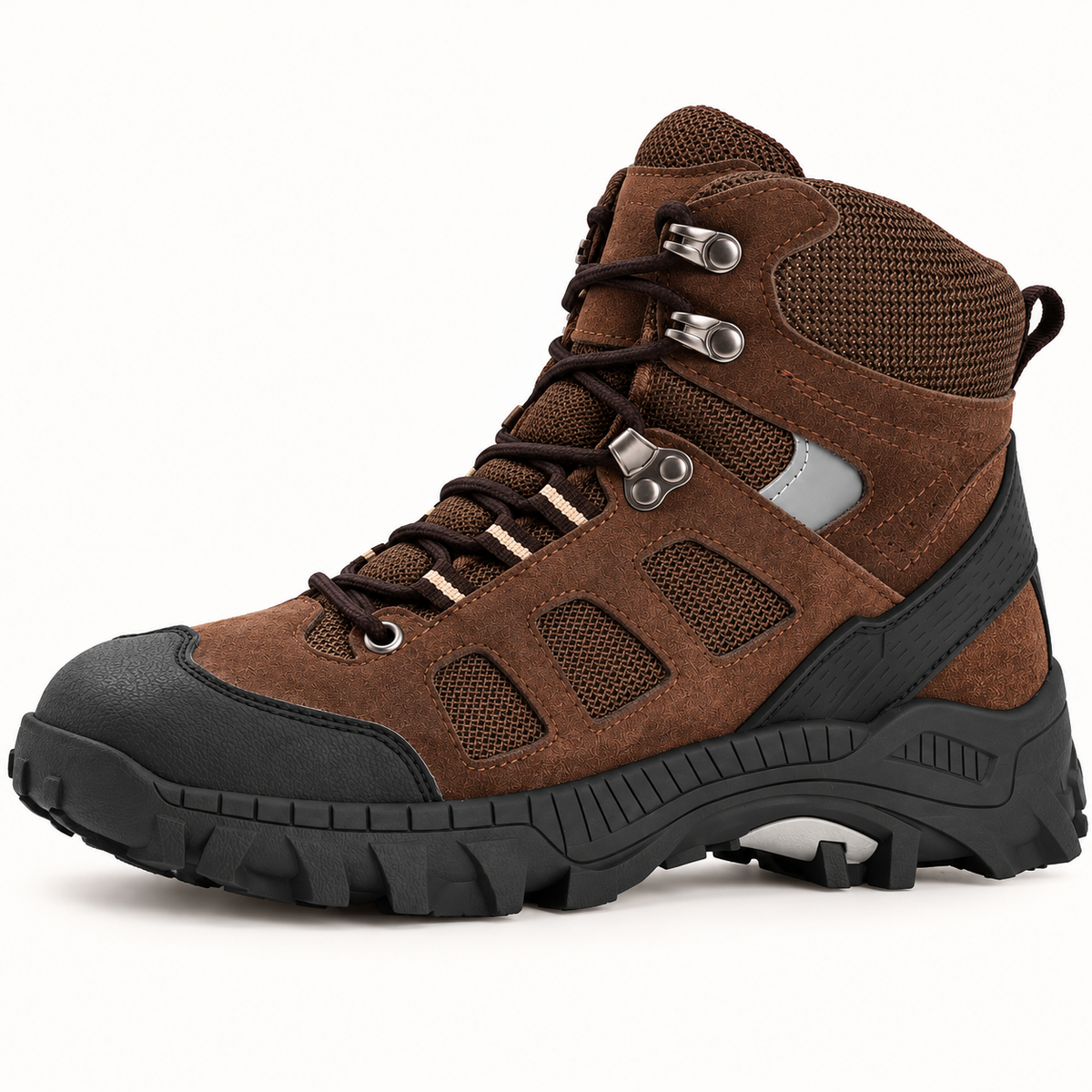 Chaussure randonnée coquée marron – profil latéral