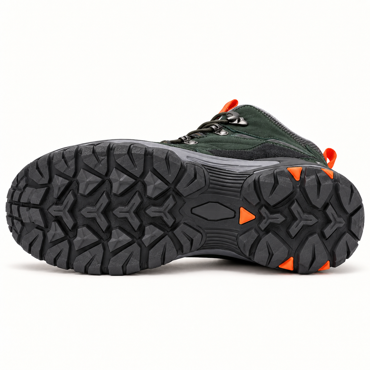 Chaussure randonnée mid cuir verte – semelle entière