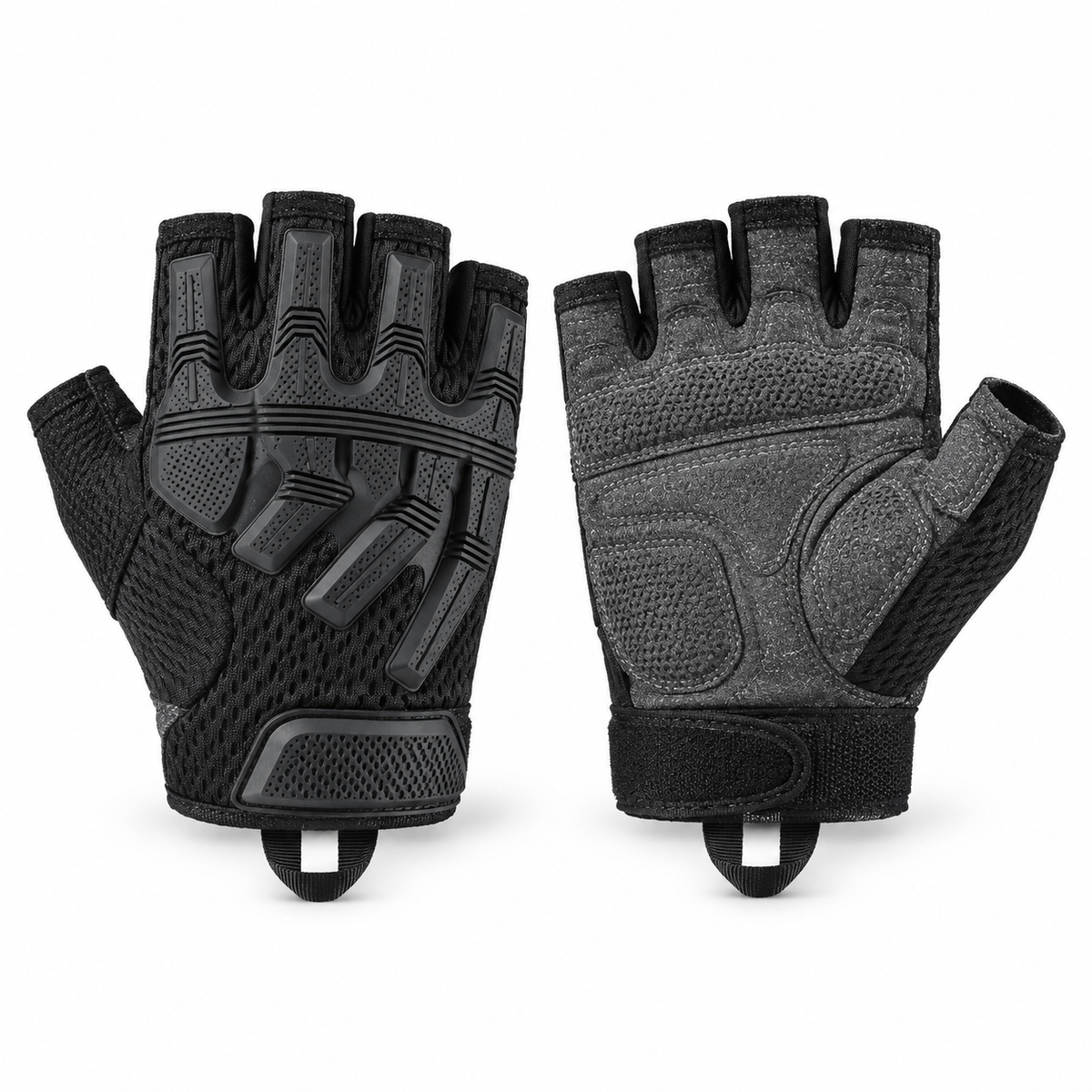 Gants fins noirs à doigts ouverts – paire complète