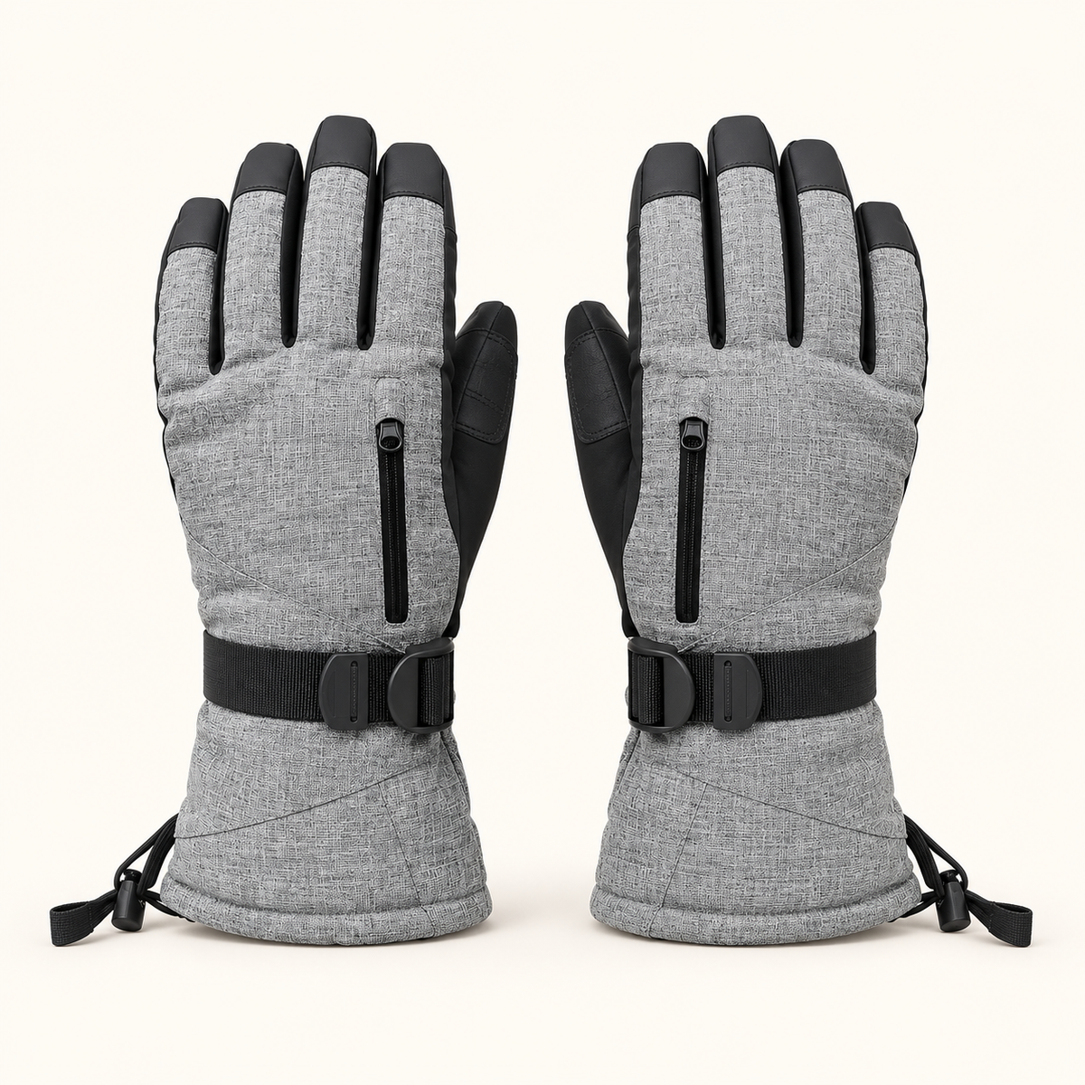 Gants randonnée Softshell — paire grise, vue dorsale normalisée
