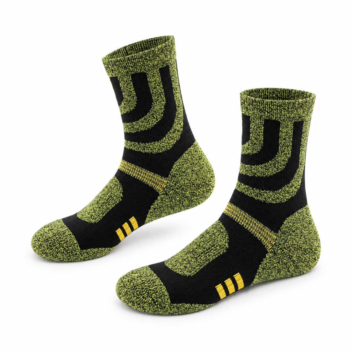 Chaussettes Randonnée Grises – Vert, packshot variante secondaire
