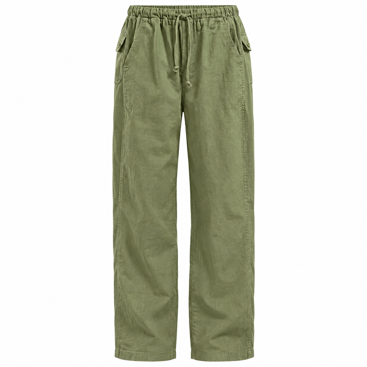 Pantalon en lin randonnée vert – packshot face