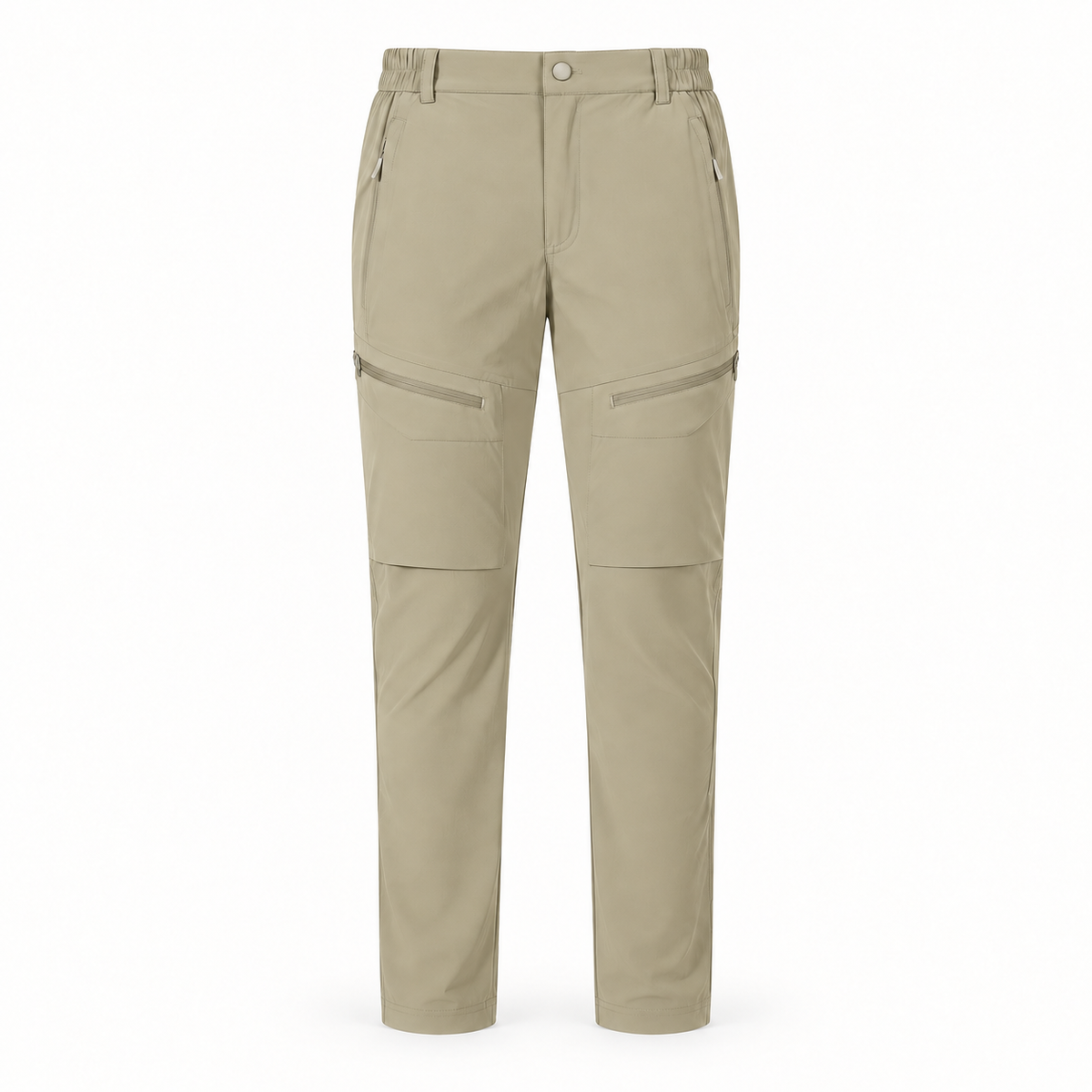 Pantalon léger randonnée femme beige – vue de face sur fond blanc