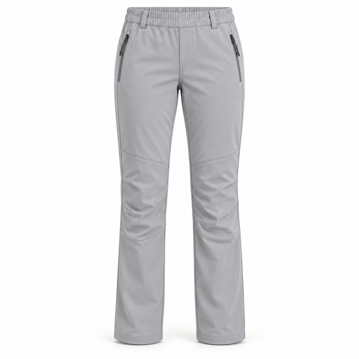 Pantalon randonnée automne femme gris clair – packshot face
