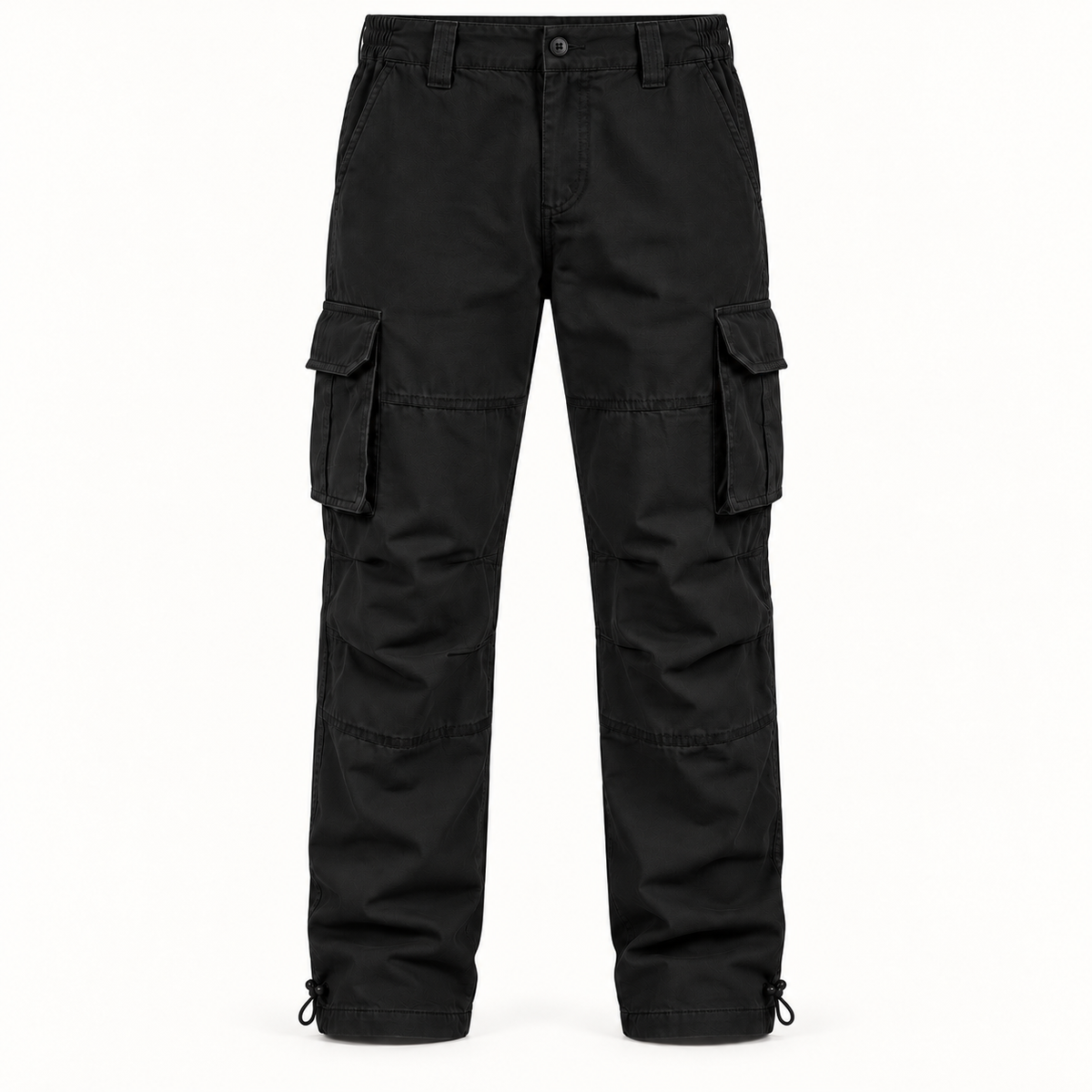 Pantalon randonnée coton homme noir profond – vue de face sur fond blanc