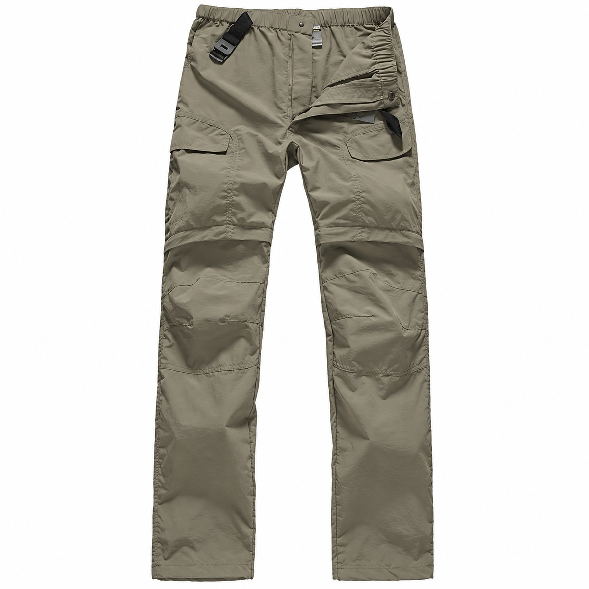 Pantalon randonnée écologique convertible kaki – vue de face