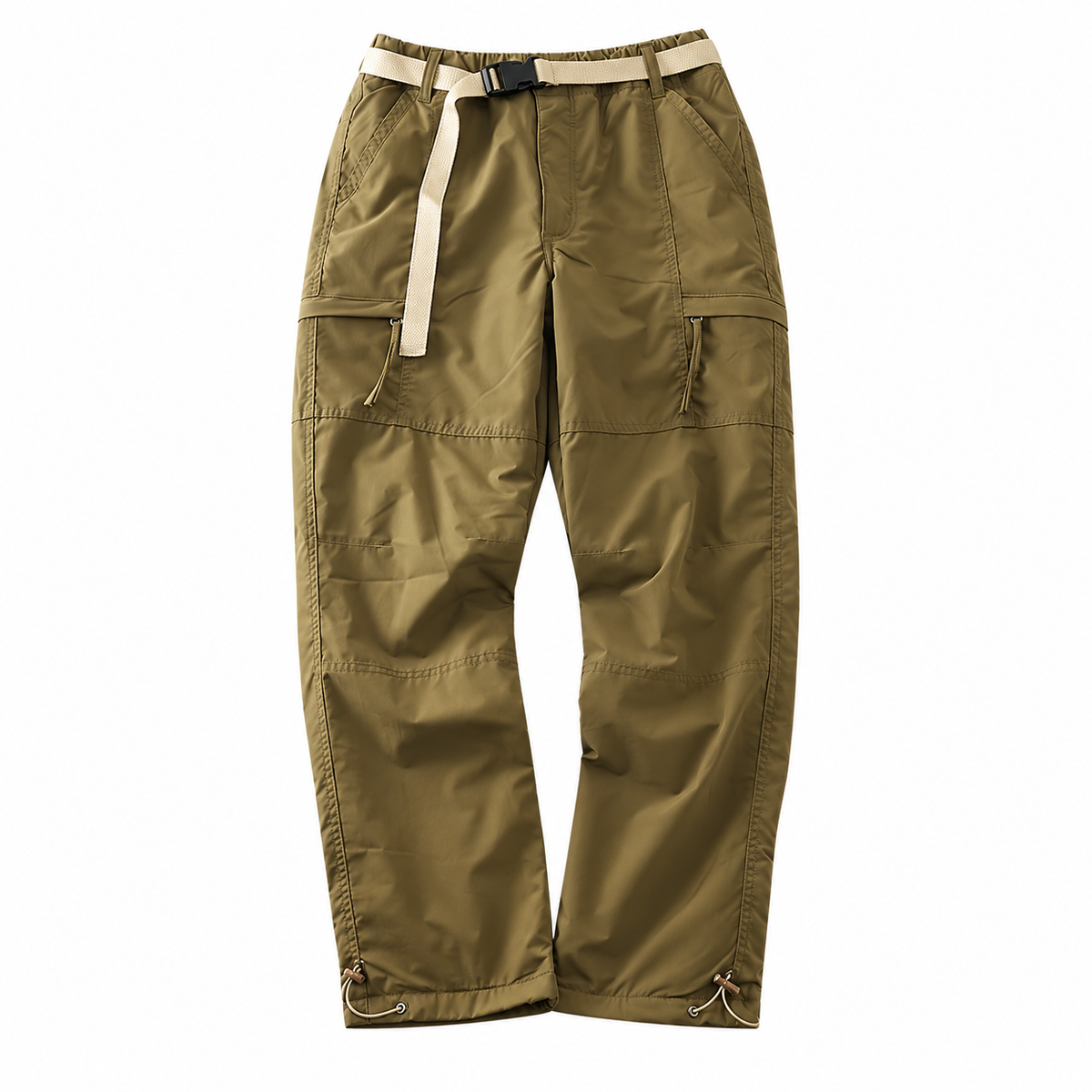 Pantalon randonnée femme coton kaki – vue de face sur fond blanc