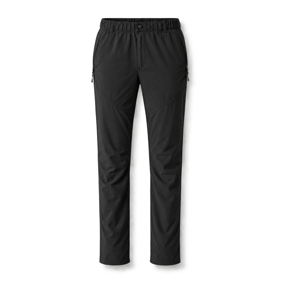 Pantalon randonnée femme taille élastique noir — packshot frontal