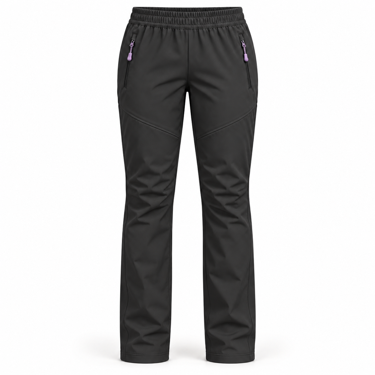 Pantalon randonnée pays chaud femme noir – packshot face sur fond blanc