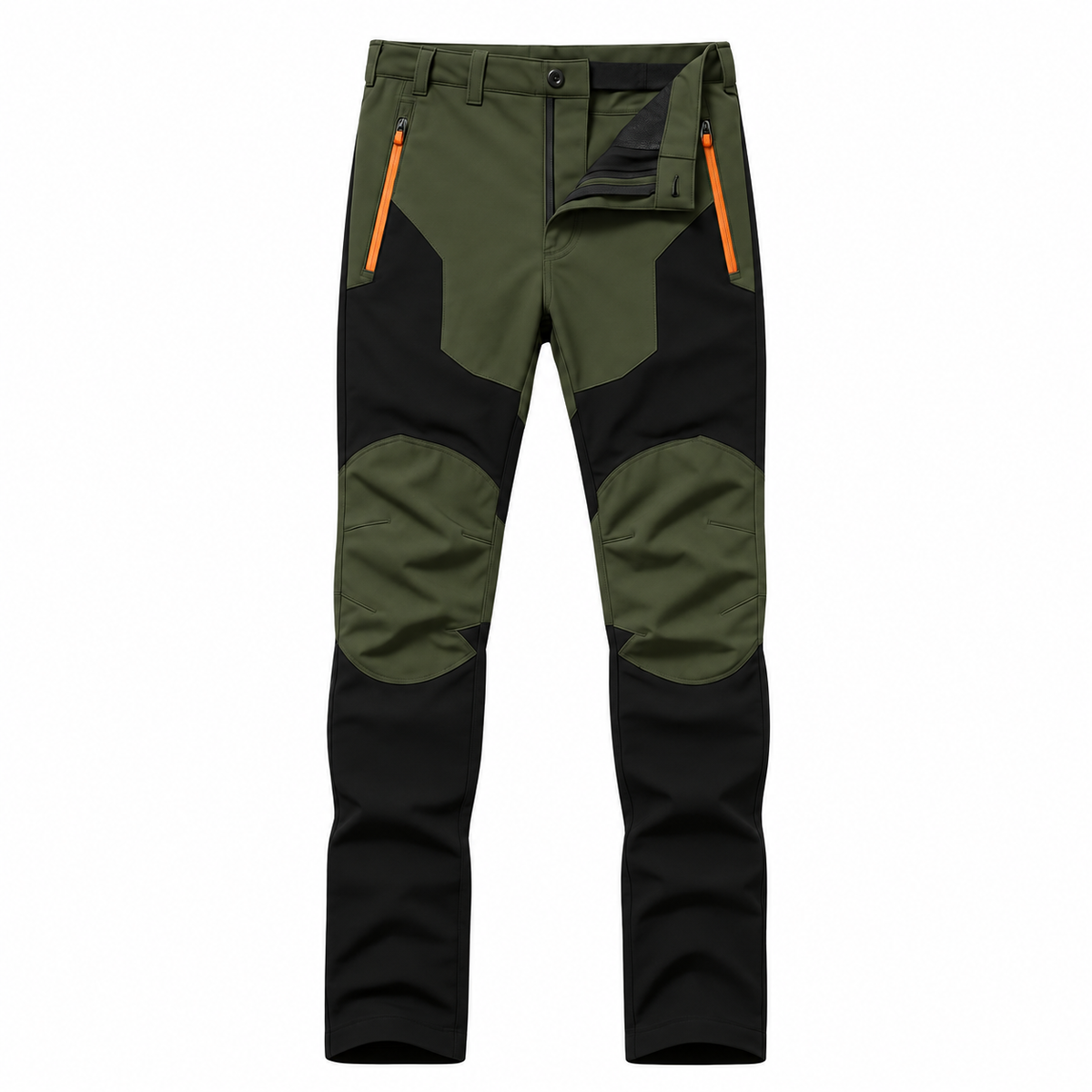 Pantalon randonnée stretch homme vert militaire – packshot face