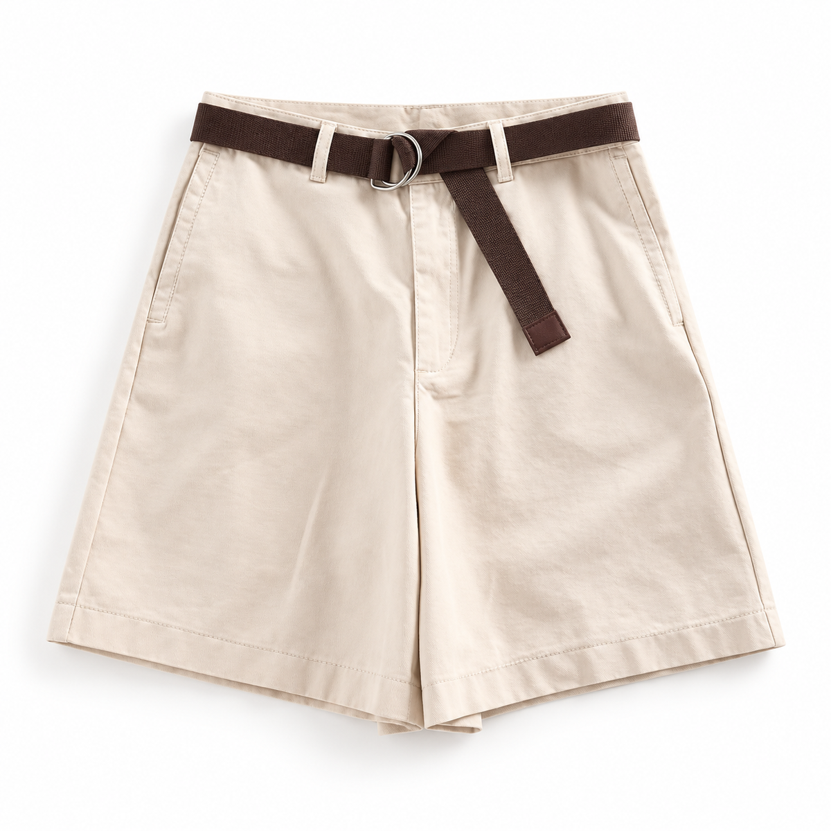 Short randonnée ado beige – packshot face fond blanc