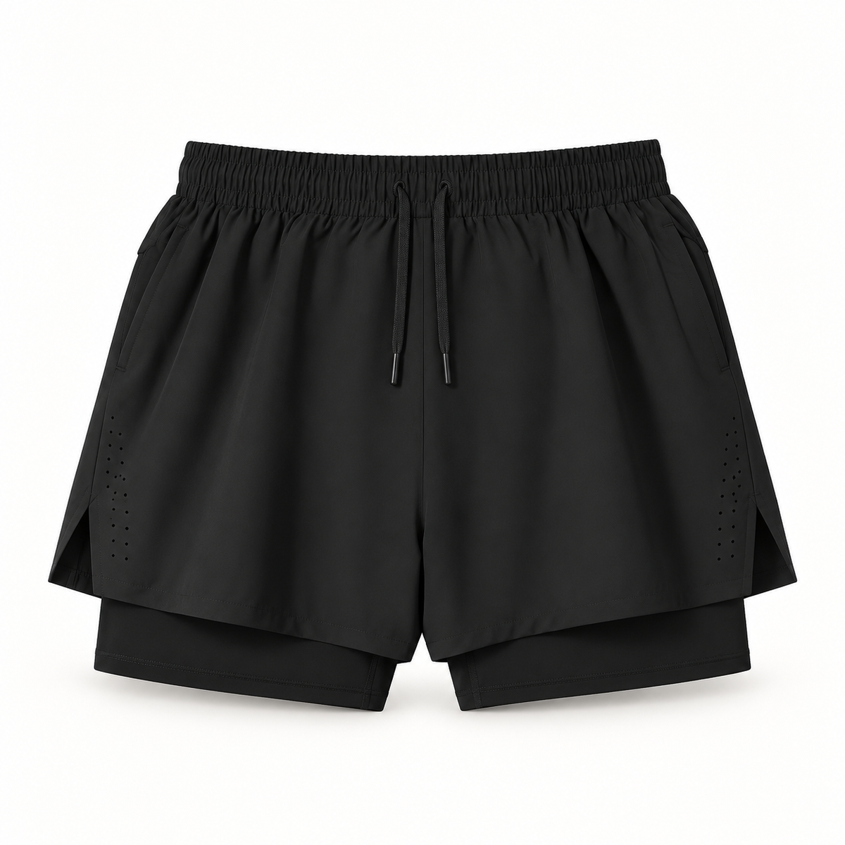 Short de randonnée homme séchage rapide vert – packshot face