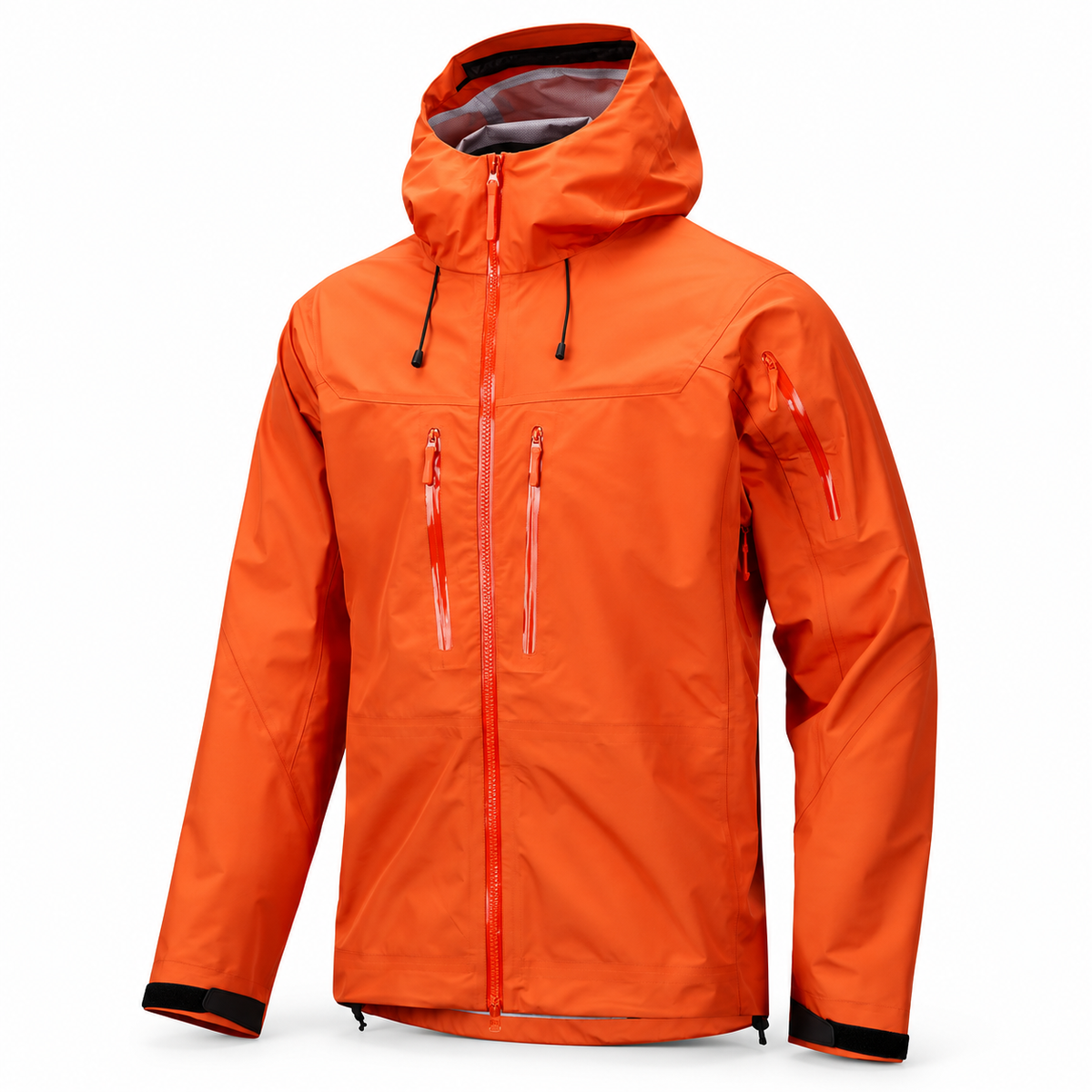Veste randonnée 3 en 1 homme orange – vue trois-quarts