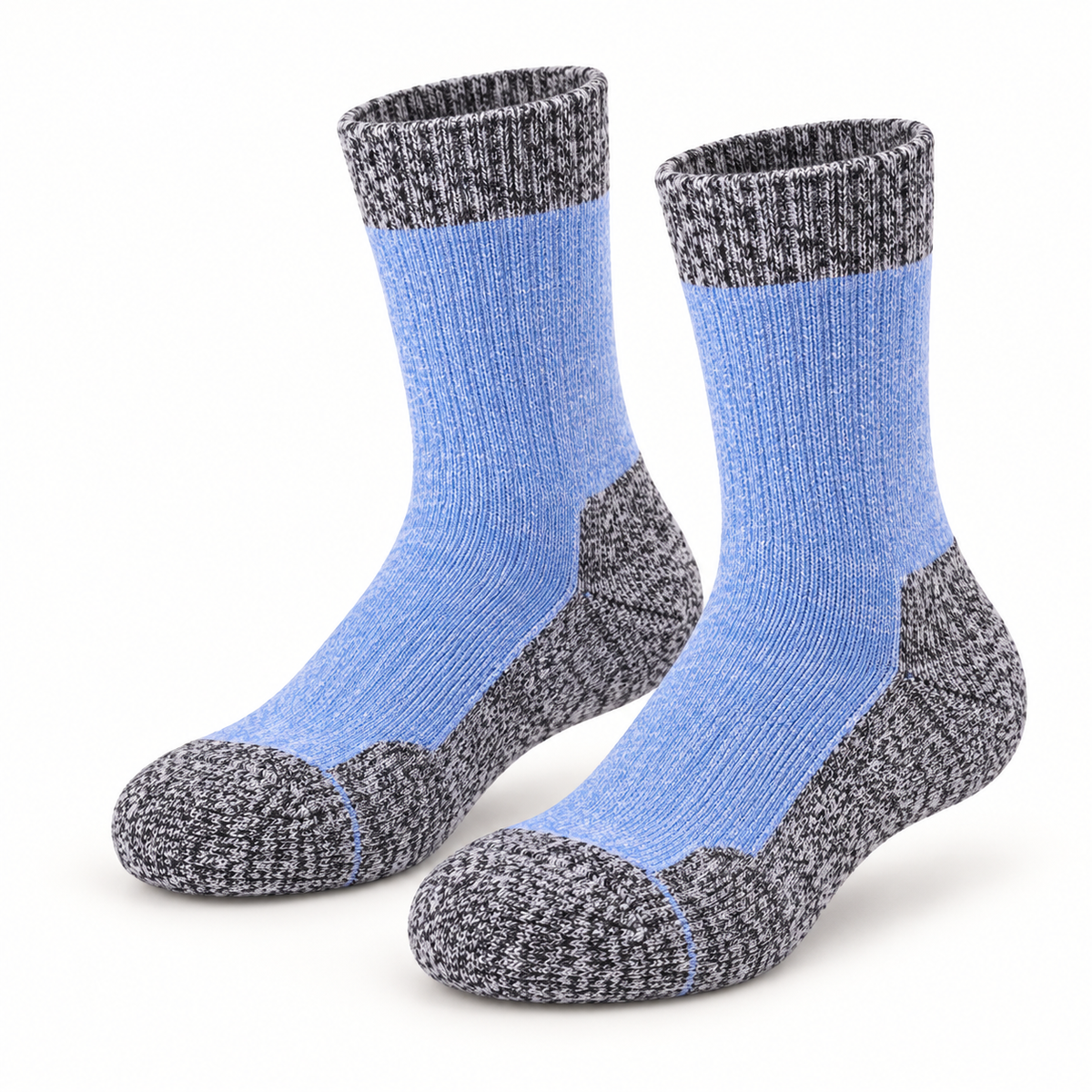 Chaussettes randonnée hiver homme bleu – renfort pointe