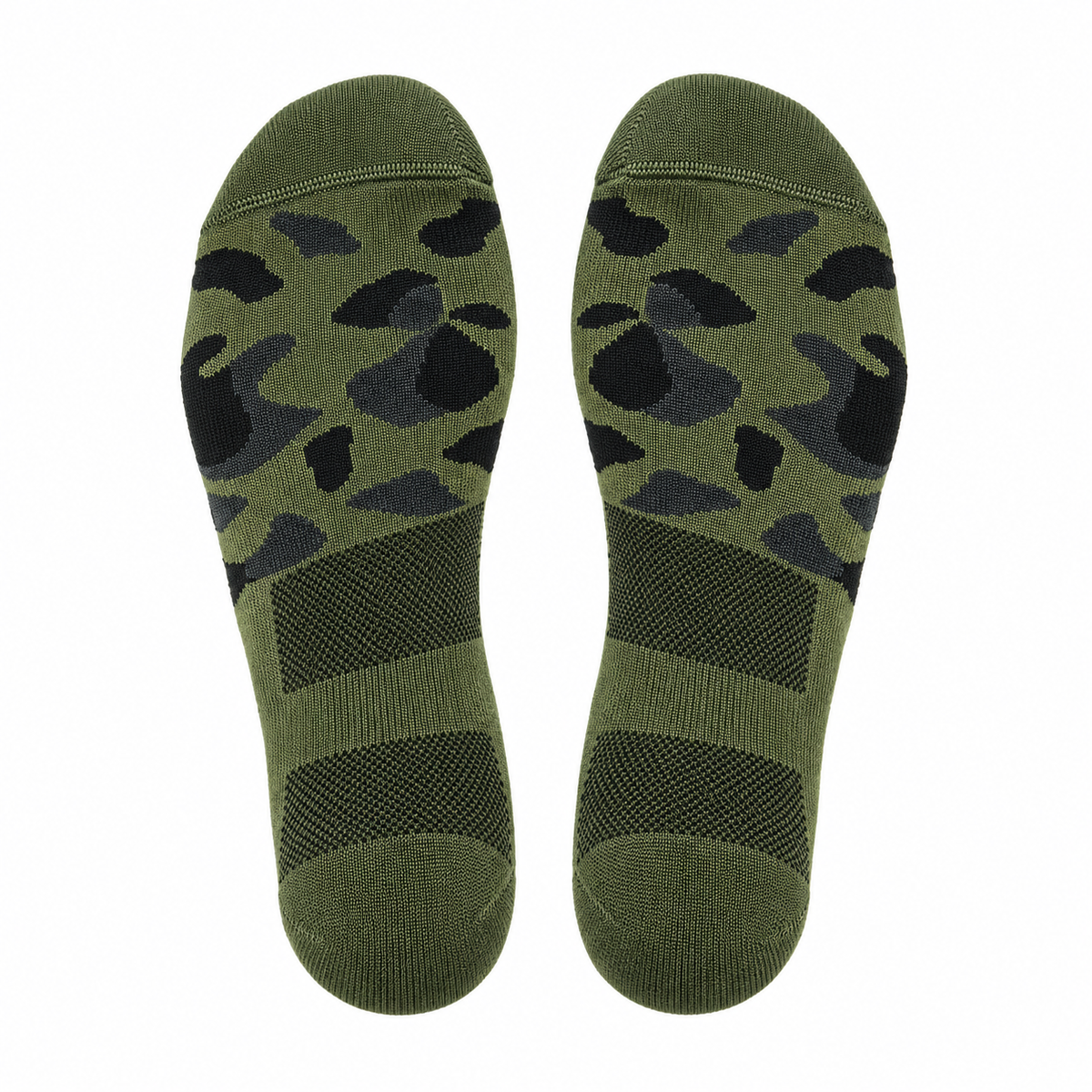Chaussettes mi-hautes de randonnée vert armé – semelles