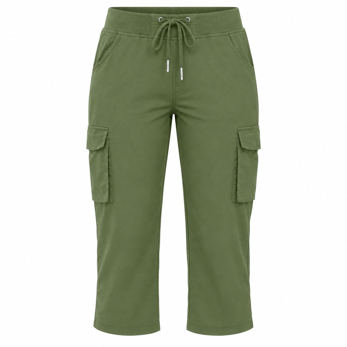 Pantalon 3/4 randonnée femme vert — packshot frontal