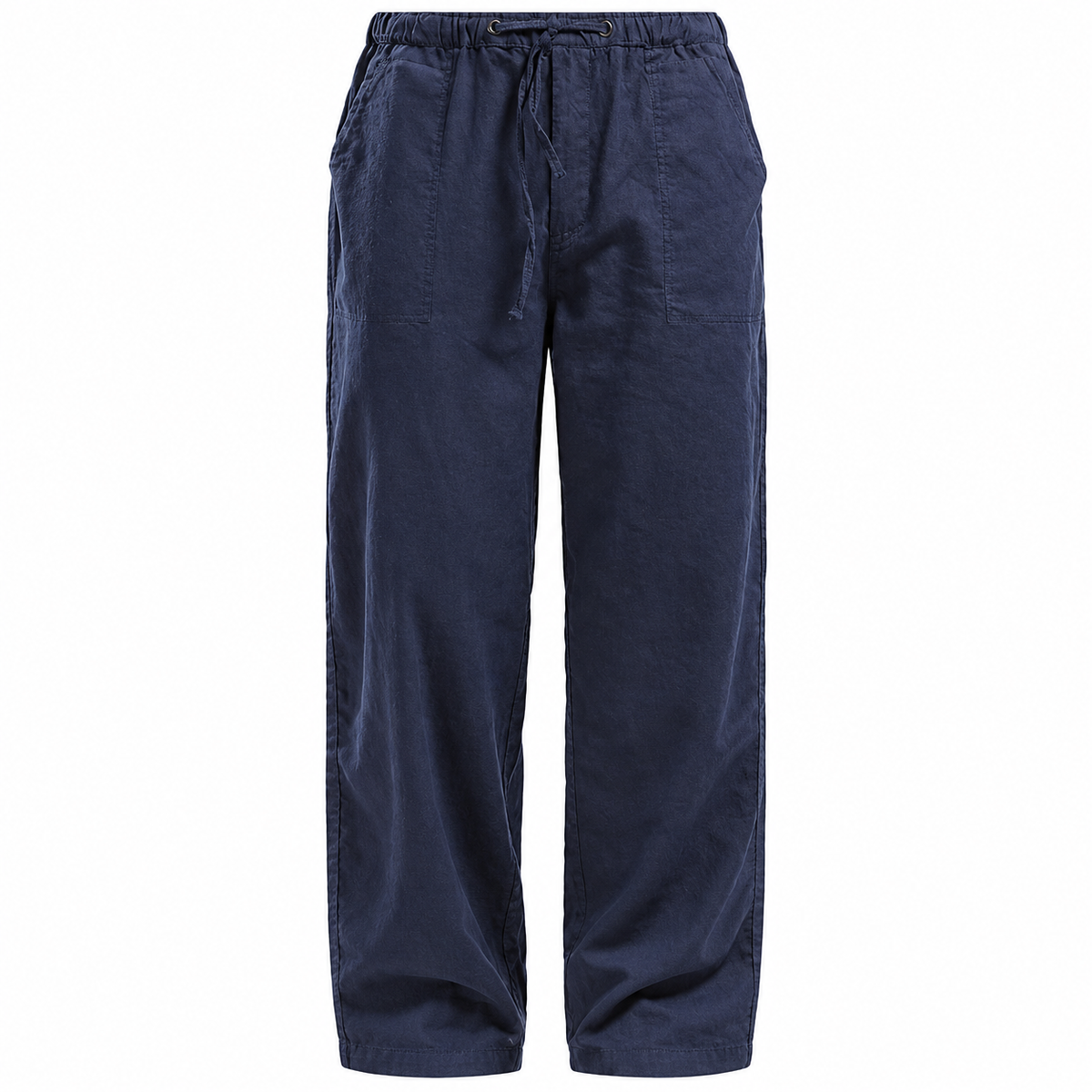 Pantalon en lin randonnée bleu foncé – packshot face