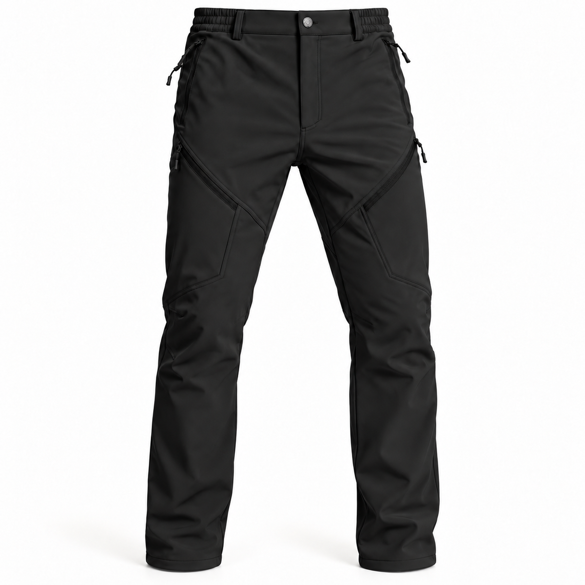 Pantalon randonnée déperlant homme noir – vue de face sur fond blanc