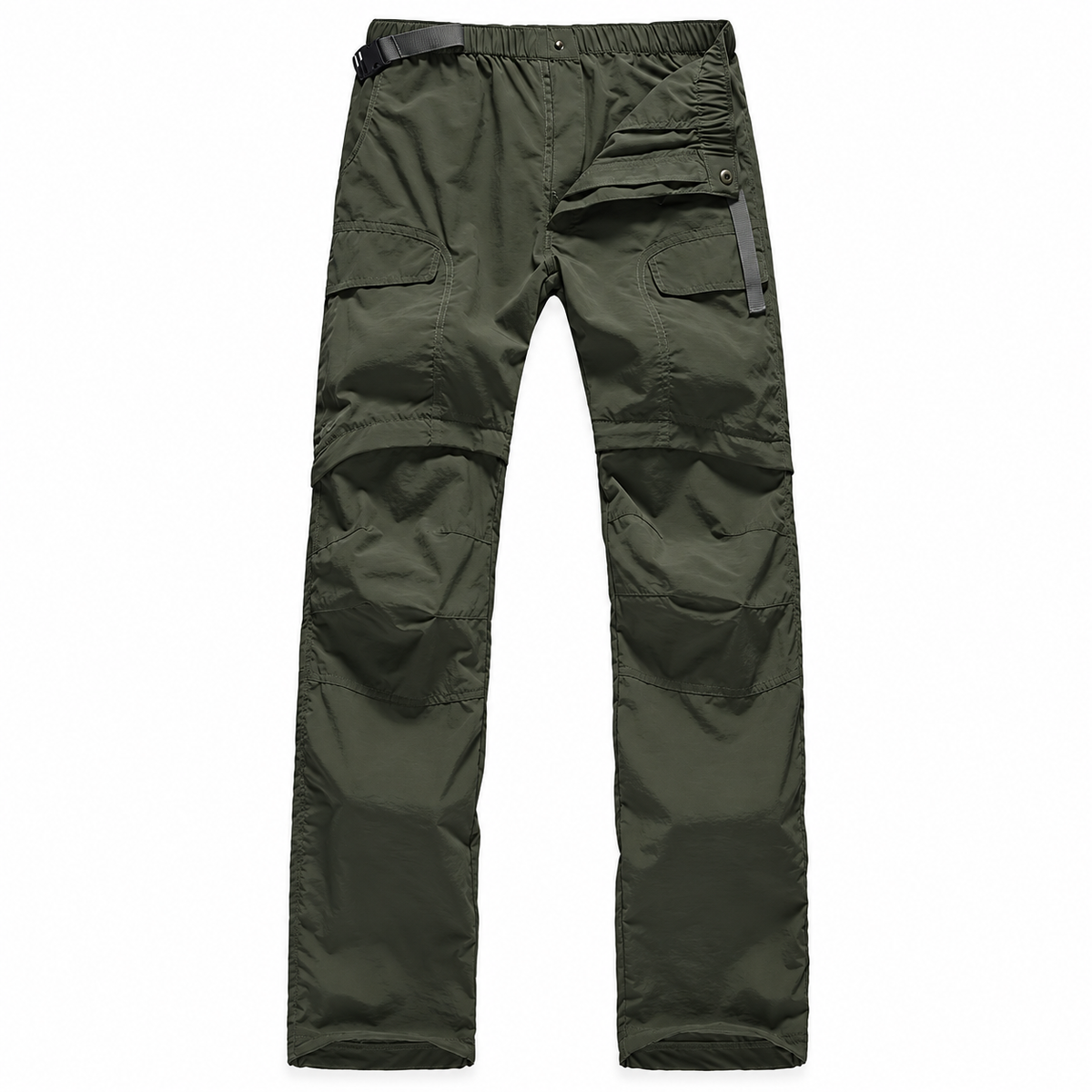 Pantalon randonnée écologique convertible vert foncé – vue de face
