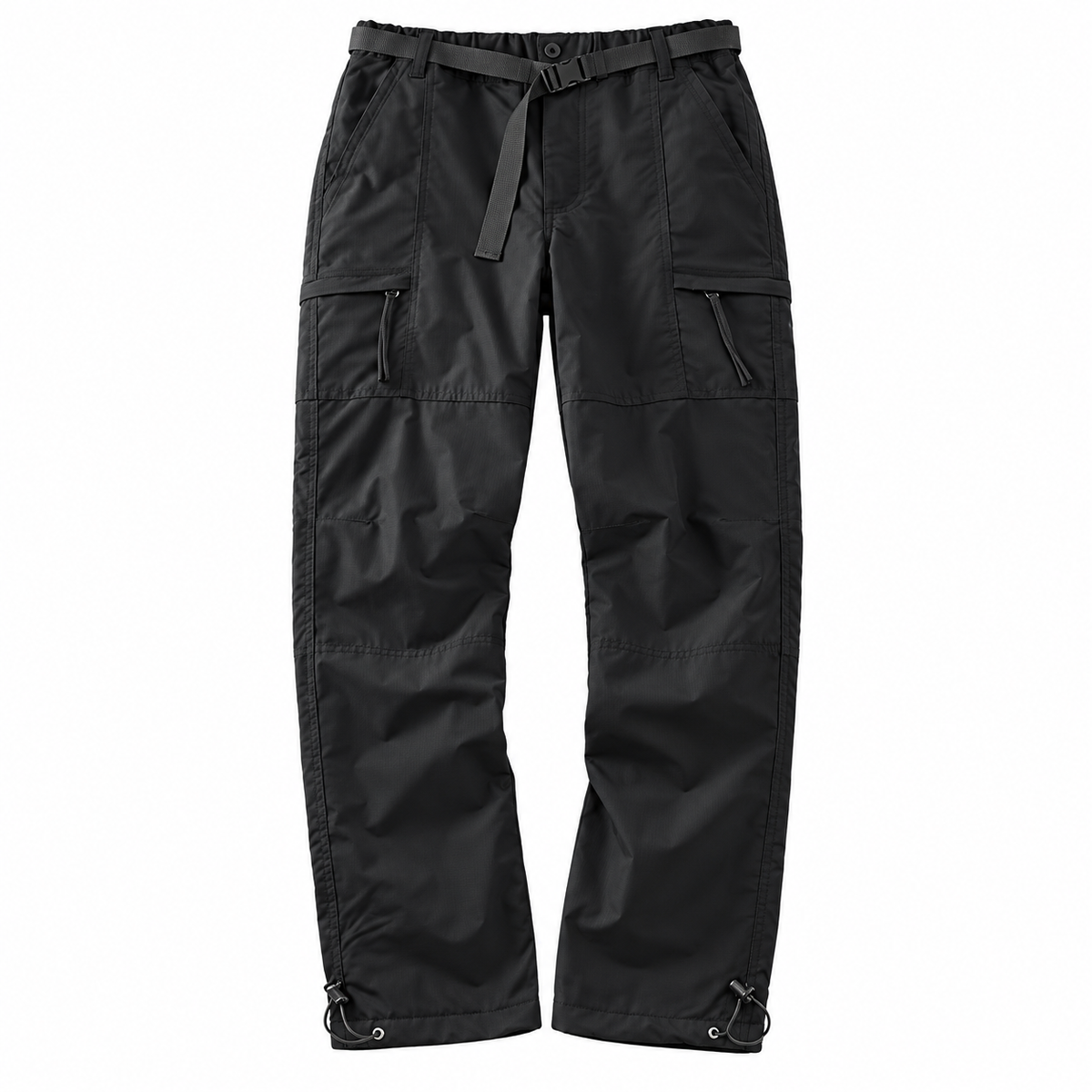 Pantalon randonnée femme coton noir – vue de face sur fond blanc