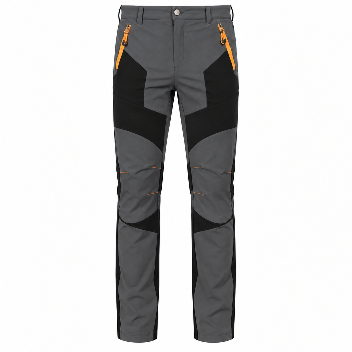 Pantalon randonnée respirant gris et noir — packshot frontal