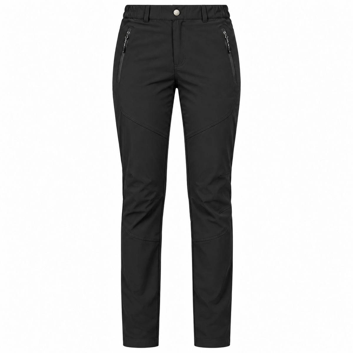 Pantalon randonnée slim femme noir — packshot frontal