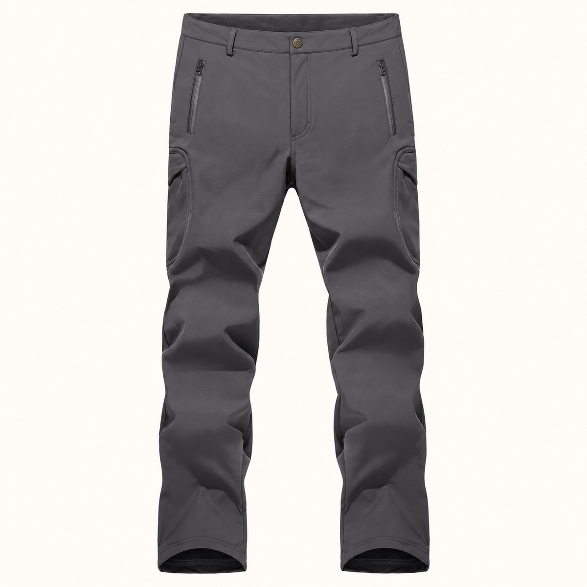 Pantalon randonnée softshell homme gris – vue de face sur fond blanc