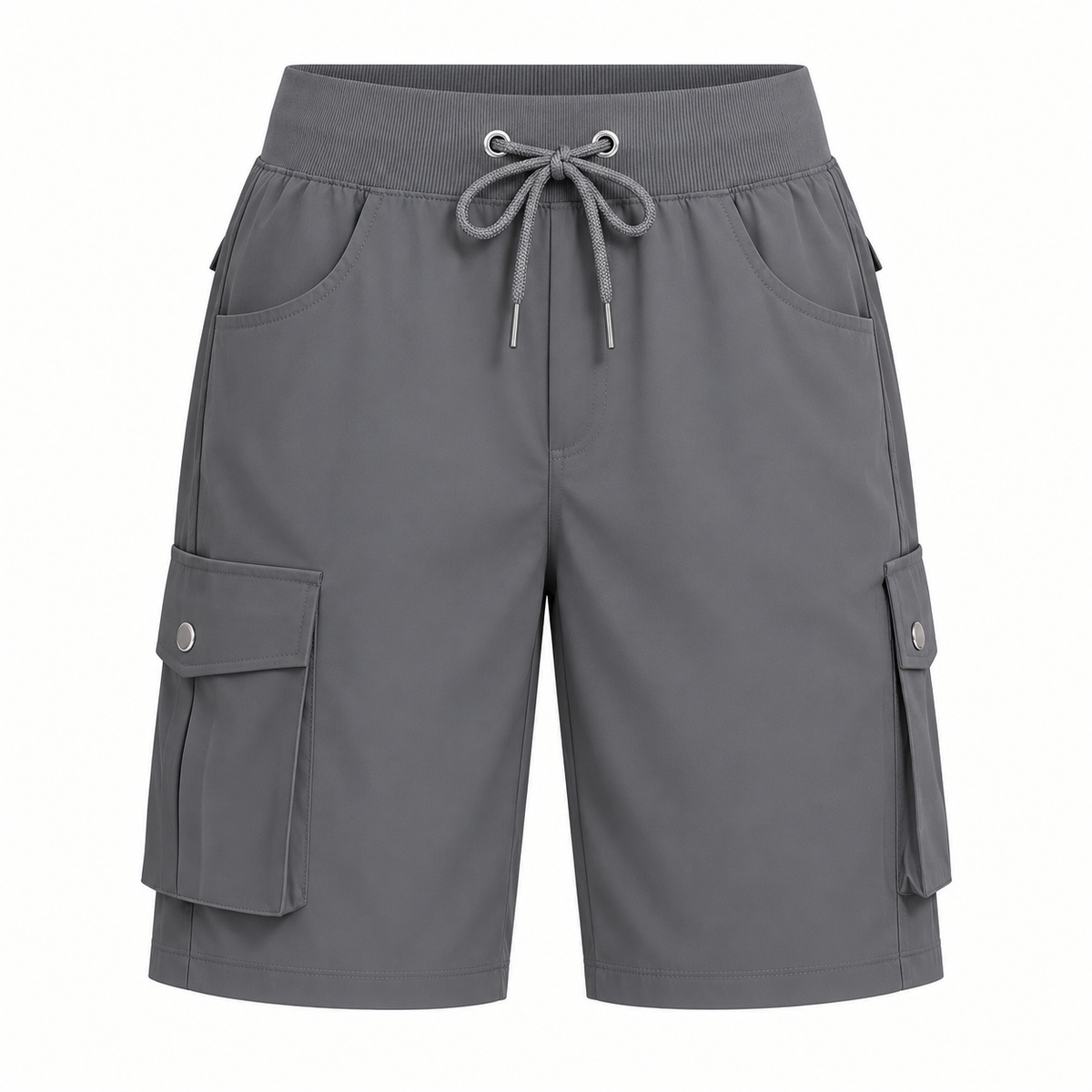 Short cargo randonnée femme gris – packshot de face