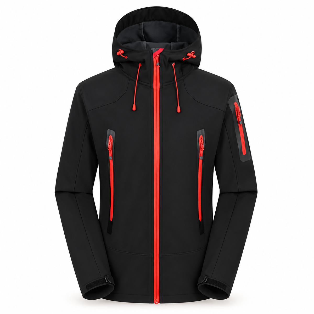Veste coupe vent imperméable homme randonnée noire – vue de face