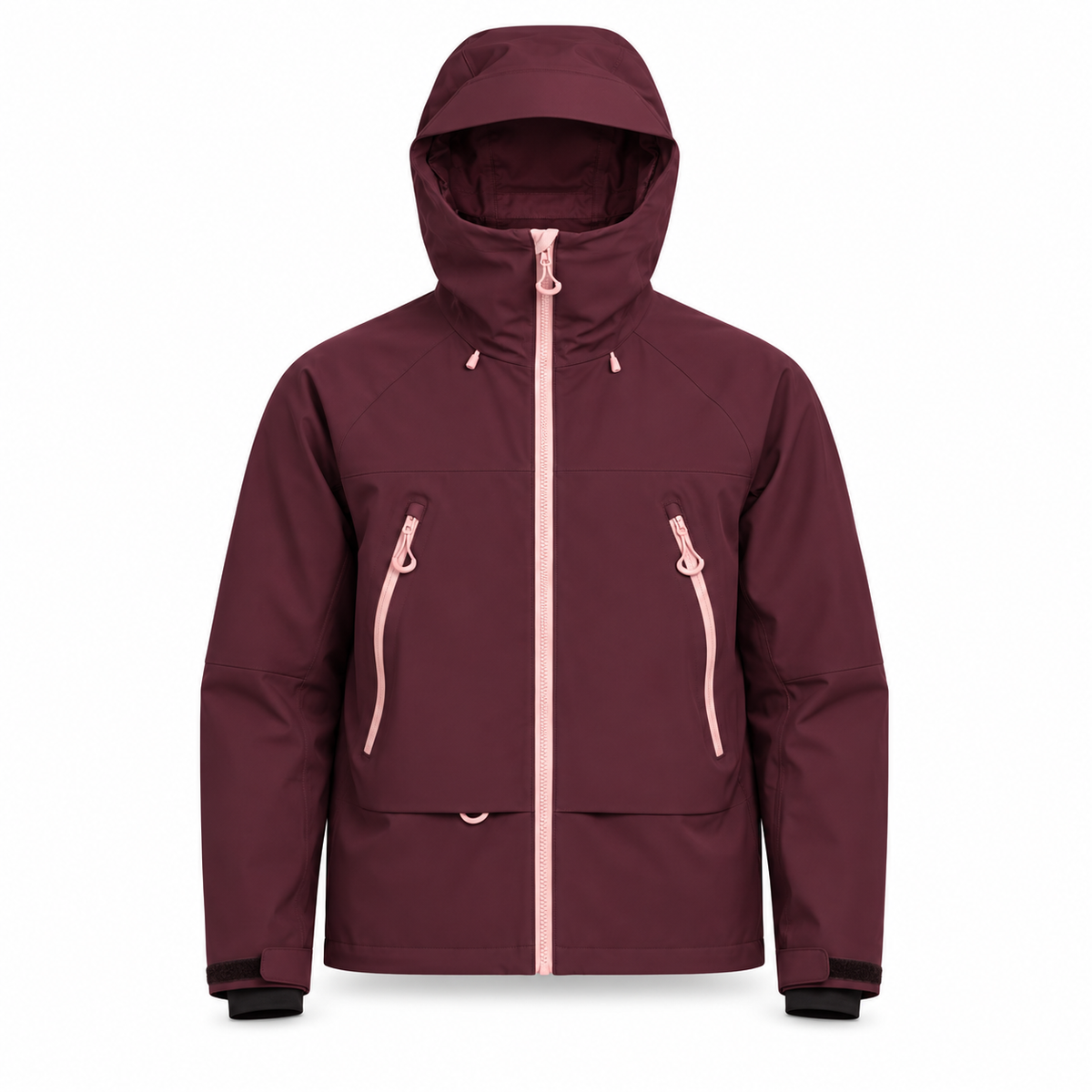 Veste Coupe Vent Randonnée Homme bordeaux – vue de face
