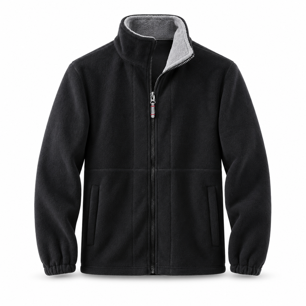 Veste polaire chaude de randonnée noire – vue de face
