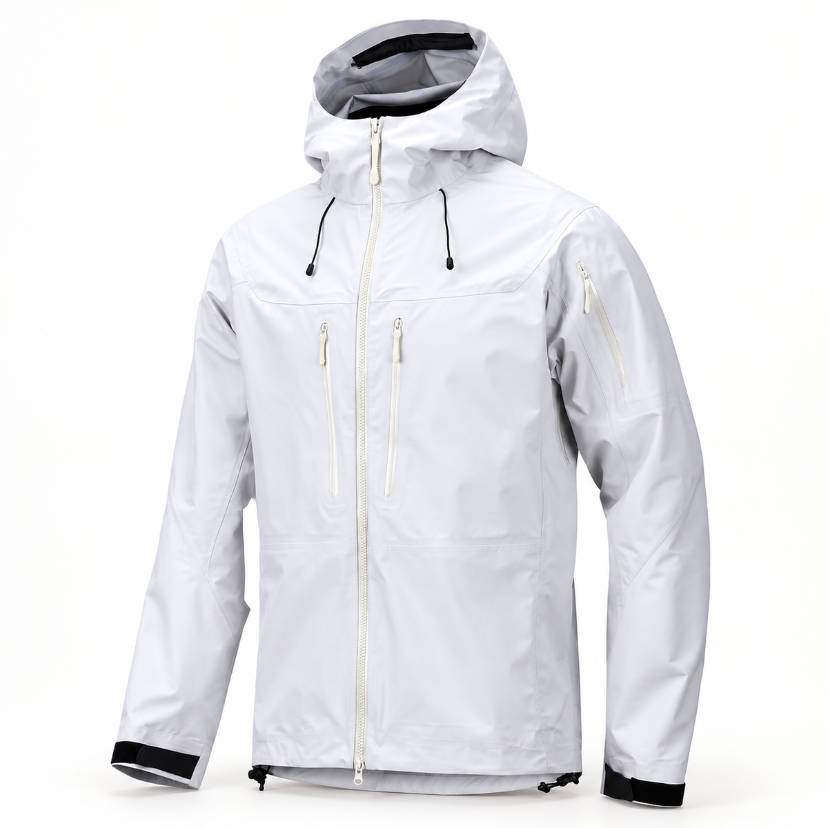 Veste randonnée 3 en 1 homme blanche – vue trois-quarts