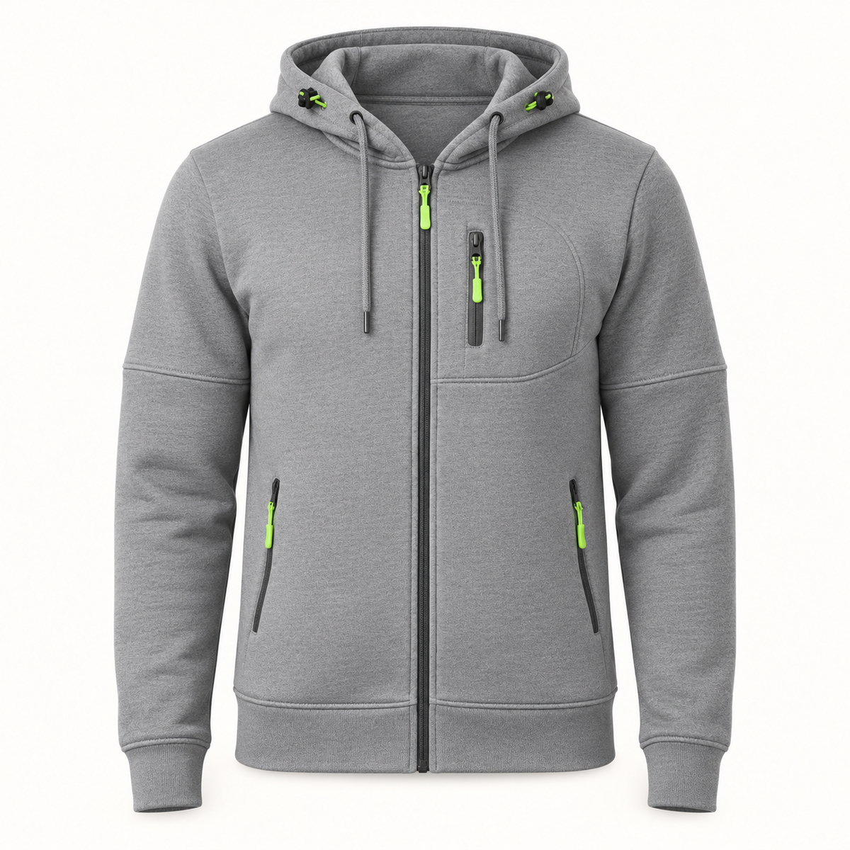 Veste randonnée hoodie grise – vue de face