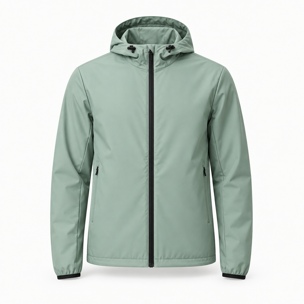 Veste softshell imperméable homme verte – vue de face