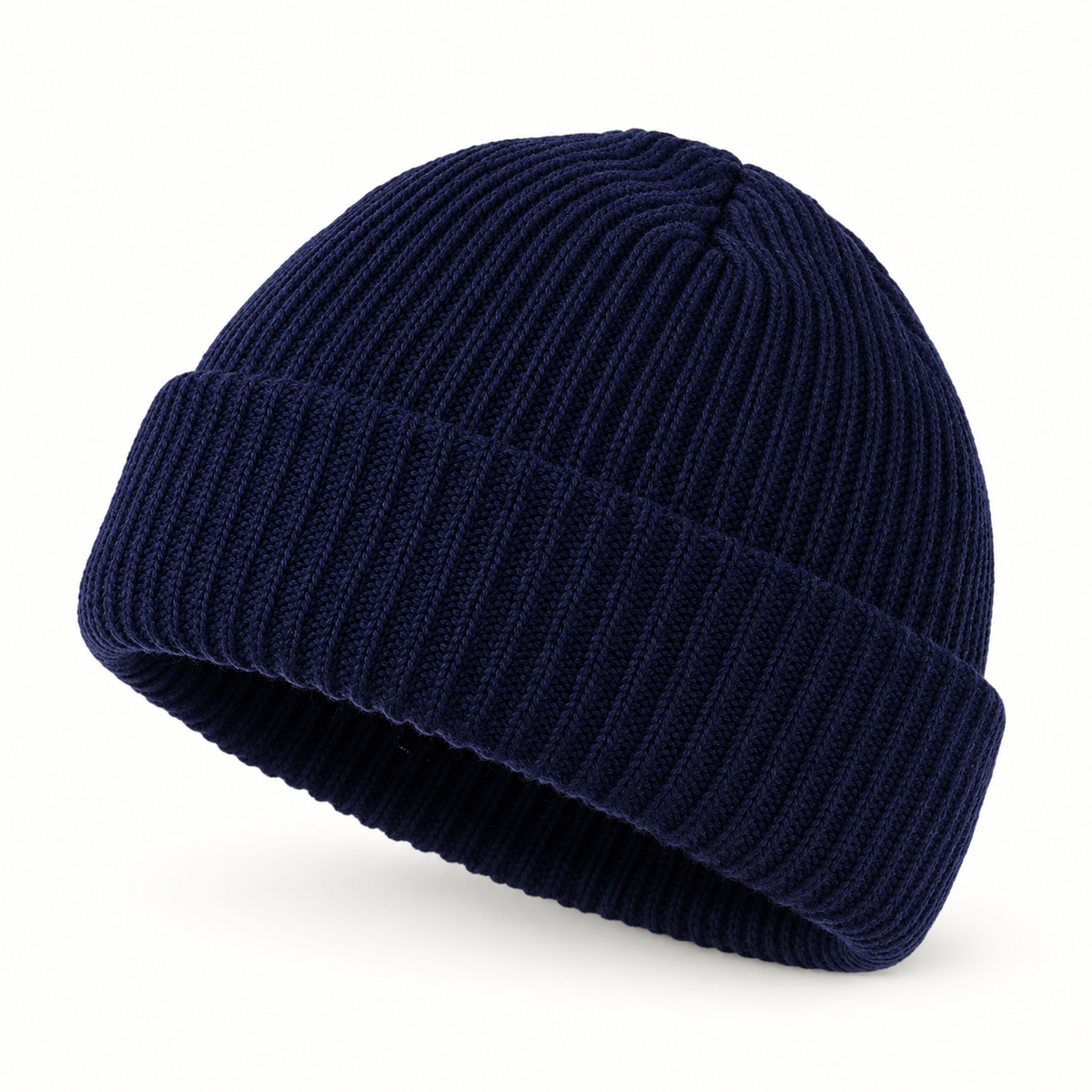 Bonnet ski bleu – packshot trois-quarts