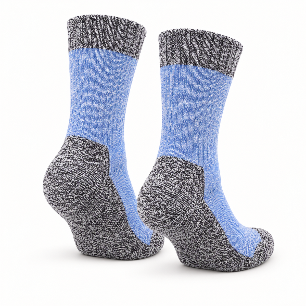 Chaussettes randonnée hiver homme bleu – renfort talon