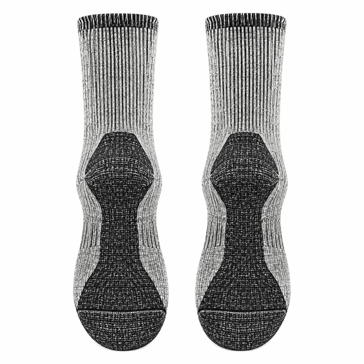 Chaussettes de randonnée femme gris clair et noir – semelles