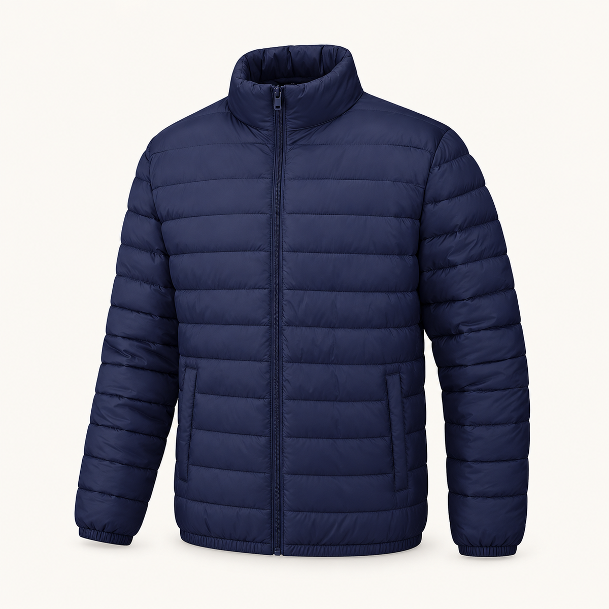 Doudoune synthétique bleu marine – vue trois-quarts