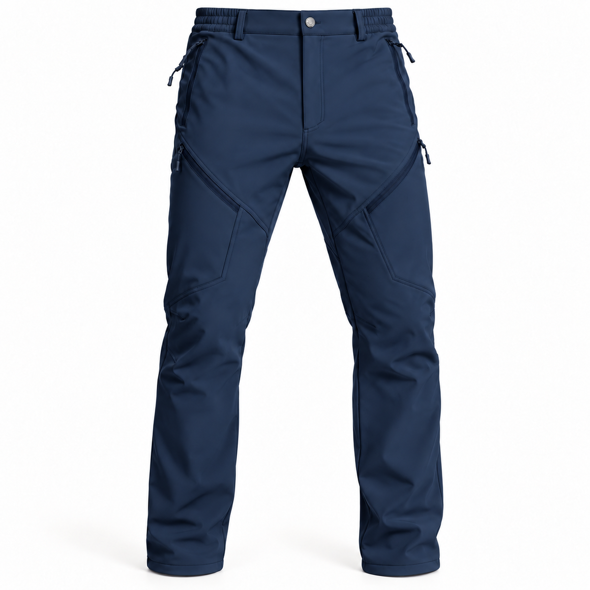 Pantalon randonnée déperlant homme bleu marine – vue de face sur fond blanc