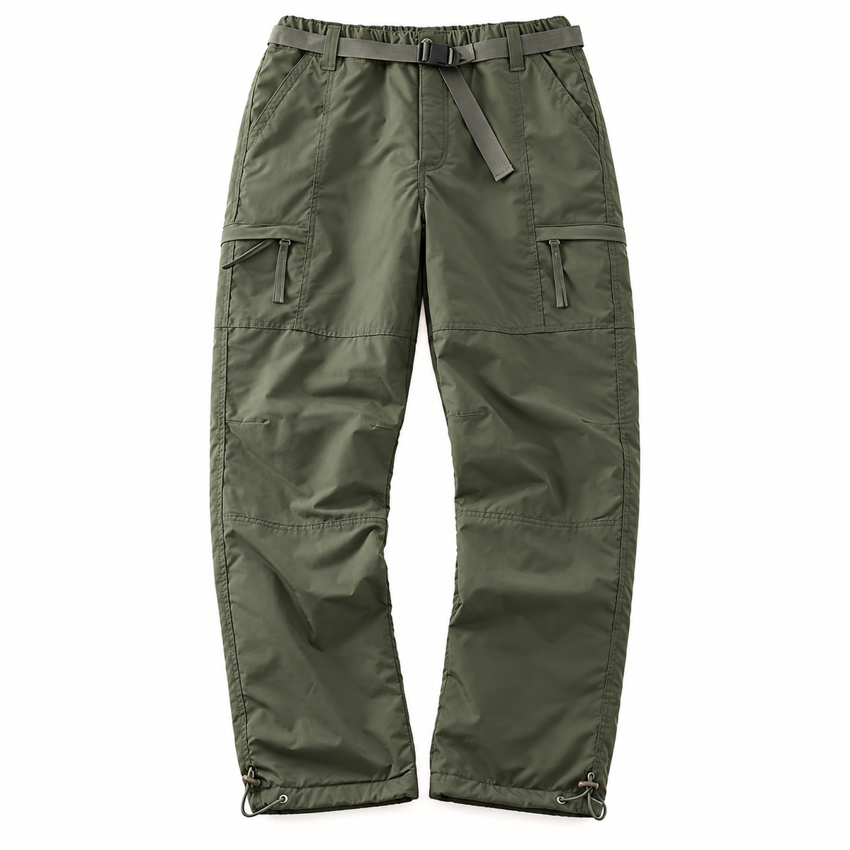 Pantalon randonnée femme coton vert – vue de face sur fond blanc