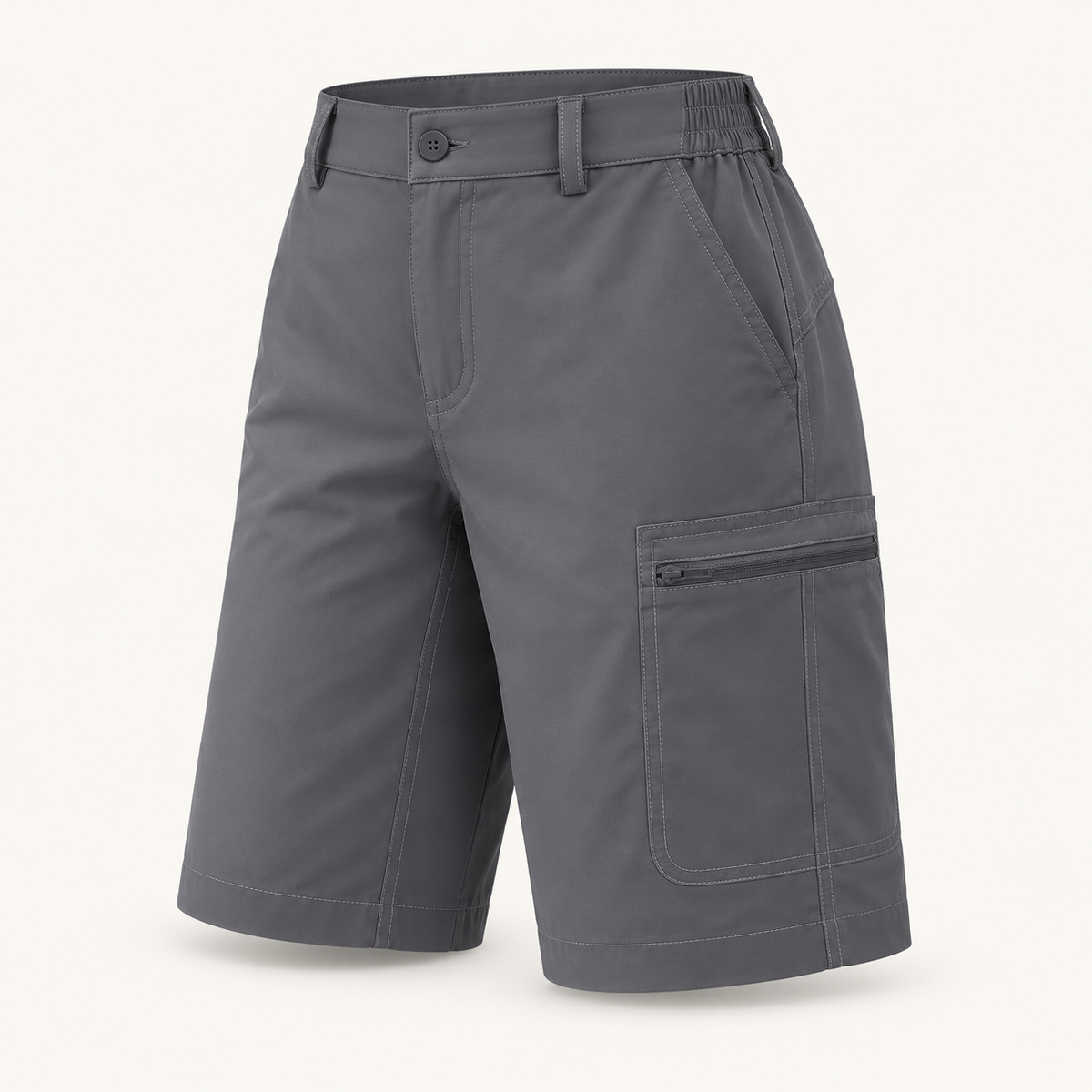 12 short avec poche randonnee gris packshot