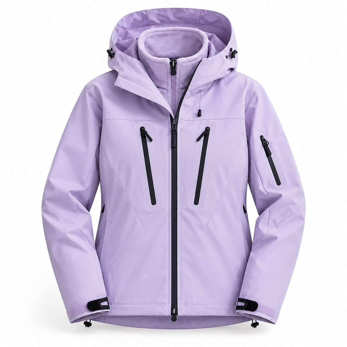 Veste 2 en 1 femme randonnée violette – vue de face