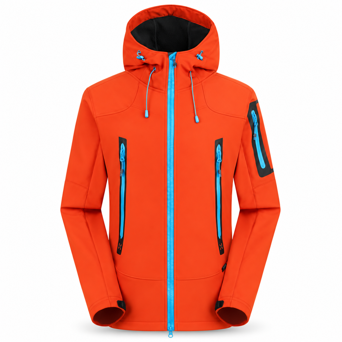 Veste coupe vent imperméable homme randonnée orange – vue de face