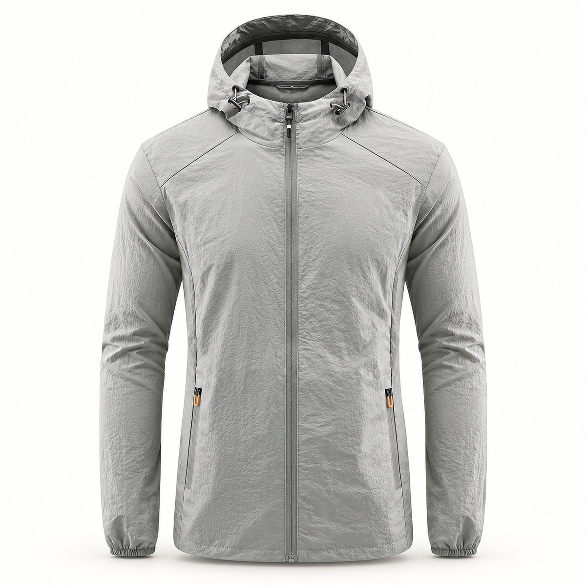 Veste pluie randonnée été homme gris clair – vue de face